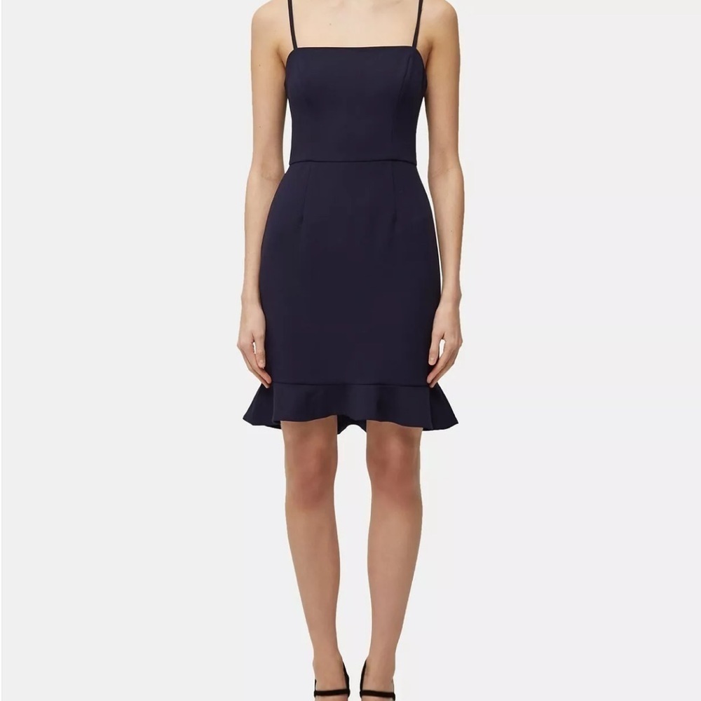 French Connection Whisper Ruffle Hem Dress - Picture 2 of 11
